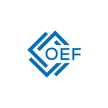 Beyaz arka planda OEF harf logosu tasarımı. OEF yaratıcı daire harfi logosu. OEF harf tasarımı.