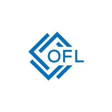 Beyaz arka planda OFL harf logosu tasarımı. OFL yaratıcı daire harfi logosu konsepti. OFL harf tasarımı.