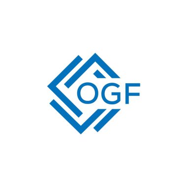Beyaz arka planda OGF harf logosu tasarımı. OGF yaratıcı daire harfi logosu konsepti. OGF harf tasarımı.
