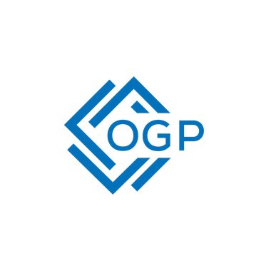 Beyaz arka planda OGP harf logosu tasarımı. OGP yaratıcı daire harfi logosu konsepti. OGP harf tasarımı.