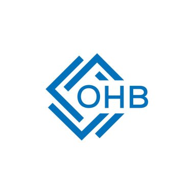 Beyaz arka planda OHB harfi logo tasarımı. OHB yaratıcı daire harfi logosu konsepti. OHB harf tasarımı.