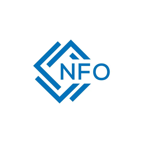 ホワイトを基調としたNfoレターロゴデザイン Nfo創造的なサークルレターのロゴコンセプト Nfo文字のデザイン — ストックベクタ