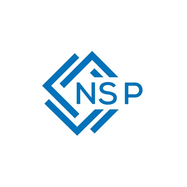 Σχεδιασμός Λογότυπου Επιστολής Nsp Λευκό Φόντο Nsp Δημιουργικός Κύκλος Γράμμα — Διανυσματικό Αρχείο