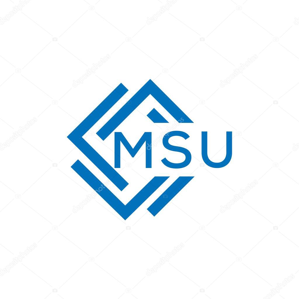 MSU letter logo design on white background. MSU creative circle letter logo concept. MSU letter design.MSU letter logo design on white background. MSU creative circle letter logo concept. MSU letter design.