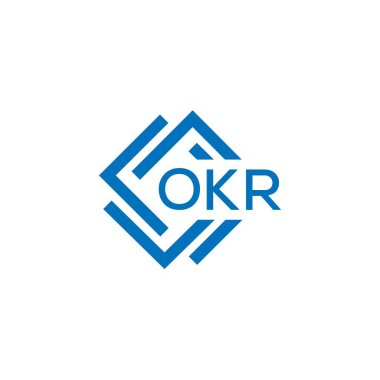 Beyaz arka planda OKR harfi logo tasarımı. OKR yaratıcı daire harfi logosu konsepti. OKR harf tasarımı.