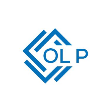 Beyaz arka planda OLP harf logosu tasarımı. OLP yaratıcı daire harfi logosu konsepti. OLP harf tasarımı.