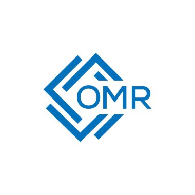 Beyaz arka planda OMR harfi logo tasarımı. OMR yaratıcı daire harfi logosu konsepti. OMR harf tasarımı.