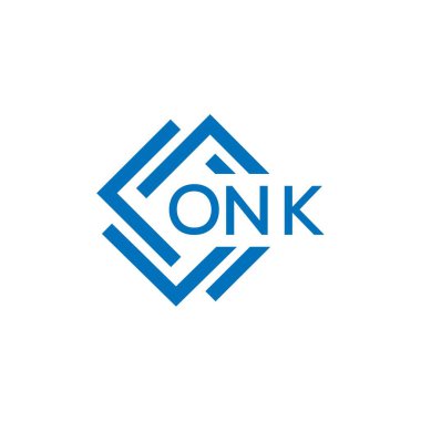 Beyaz arkaplanda ONK harf logosu tasarımı. ONK yaratıcı daire harfi logosu. ONK harf tasarımı.