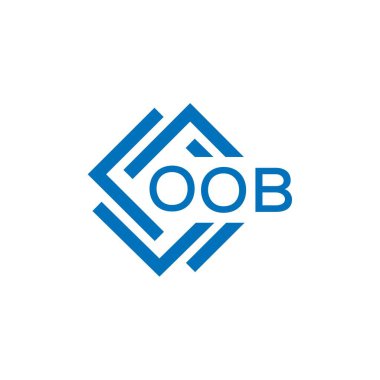 Beyaz arka planda OB harfli logo tasarımı. Yaratıcı yuvarlak harf logosu kavramı. OOb harf tasarımı.