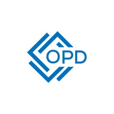 Beyaz arka planda OPD mektup logosu tasarımı. OPD yaratıcı daire harfi logosu. OPD mektup tasarımı.