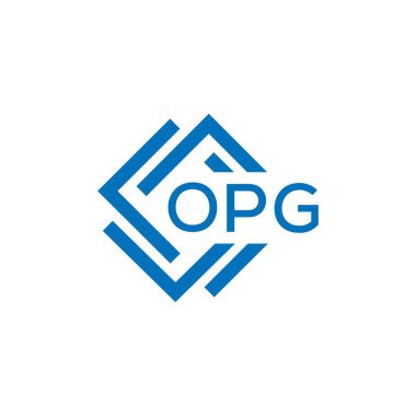 Beyaz arkaplanda OPG harfi logo tasarımı. OPG yaratıcı daire harfi logosu konsepti. OPG harf tasarımı.