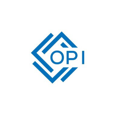 Beyaz arka planda OPI harf logosu tasarımı. OPI yaratıcı daire harfi logosu konsepti. OPI harf tasarımı.