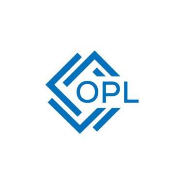 Beyaz arkaplanda OPL harf logosu tasarımı. OPL yaratıcı daire harfi logosu konsepti. OPL harf tasarımı.