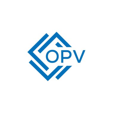 Beyaz arka planda OPV harf logosu tasarımı. OPV yaratıcı daire harfi logosu konsepti. OPV harf tasarımı.