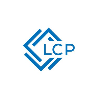 Beyaz arkaplanda LCP harf logosu tasarımı. LCP yaratıcı daire harfi logosu konsepti. LCP harf tasarımı.