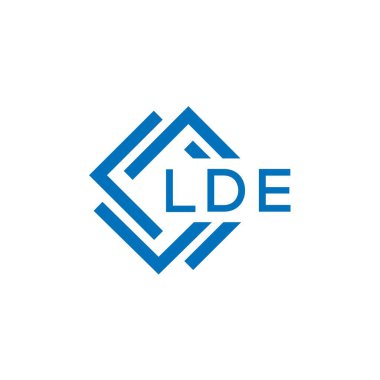 Beyaz arkaplanda LDE harf logosu tasarımı. LDE yaratıcı daire harfi logosu konsepti. LDE harf tasarımı.