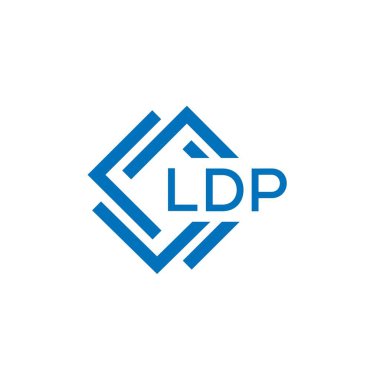 Beyaz arka planda LDP harf logosu tasarımı. LDP yaratıcı daire harfi logosu. LDP harf tasarımı.