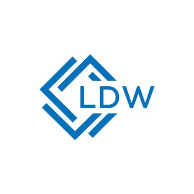 Beyaz arkaplanda LDW harf logosu tasarımı. LDW yaratıcı daire harfi logosu. LDW harf tasarımı.