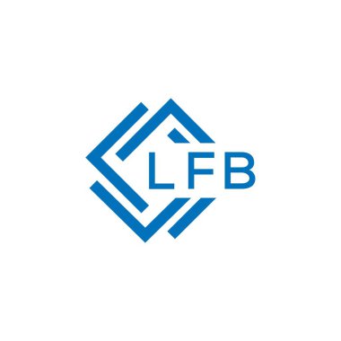 Beyaz arka planda LFB harfi logo tasarımı. LFB yaratıcı daire harfi logosu konsepti. LFB harf tasarımı.