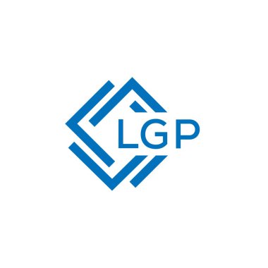 Beyaz arkaplanda LGP harf logosu tasarımı. LGP yaratıcı daire harfi logosu konsepti. LGP harf tasarımı.
