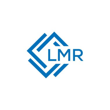 Beyaz arka planda LMR harf logosu tasarımı. LMR yaratıcı daire harfi logosu konsepti. LMR harf tasarımı.