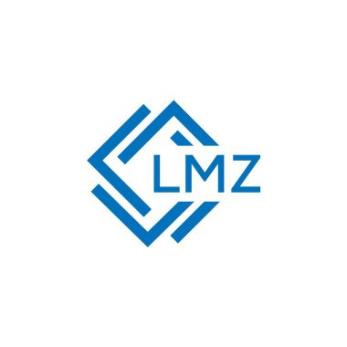Beyaz arkaplanda LMZ harf logosu tasarımı. LMZ yaratıcı daire harfi logosu konsepti. LMZ harf tasarımı.