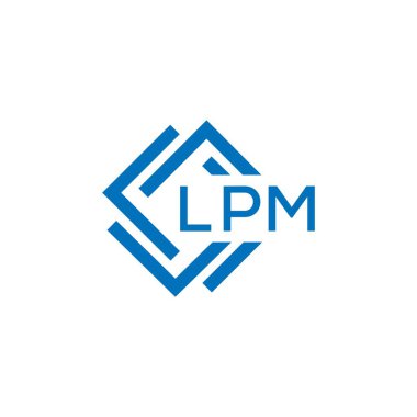 Beyaz arka planda LPM harfli logo tasarımı. LPM yaratıcı daire harfi logosu. LPM harf tasarımı.