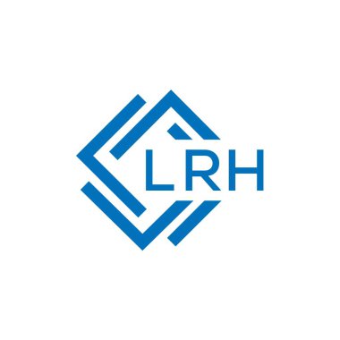 Beyaz arka planda LRH harf logosu tasarımı. LRH yaratıcı daire harfi logosu konsepti. LRH harf tasarımı.