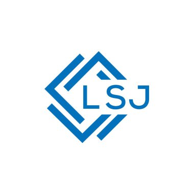 Beyaz arka planda LSJ harf logosu tasarımı. LSJ yaratıcı daire harfi logosu konsepti. LSJ harf tasarımı.