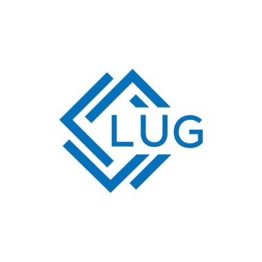 Beyaz arka planda LUG harf logosu tasarımı. LUG yaratıcı daire harfi logosu. LUG harf tasarımı.