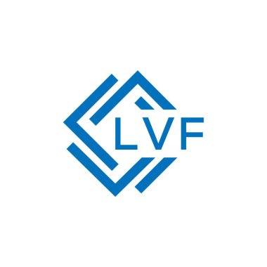 Beyaz arka planda LVF harf logosu tasarımı. LVF yaratıcı daire harfi logosu konsepti. LVF harf tasarımı.