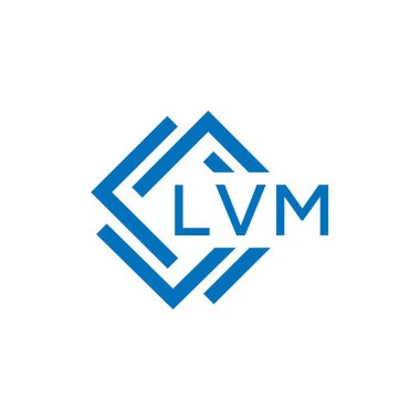 Beyaz arka planda LVM harf logosu tasarımı. LVM yaratıcı daire harfi logosu konsepti. LVM harf tasarımı.