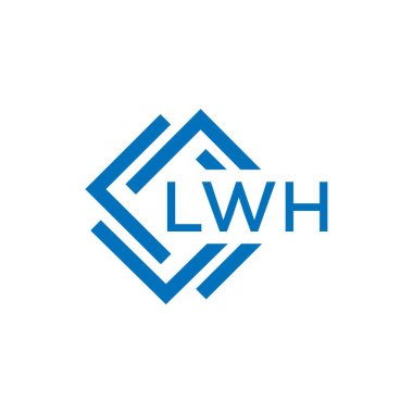 Beyaz arka planda LWH harf logosu tasarımı. LWH yaratıcı daire harfi logosu konsepti. LWH harf tasarımı.