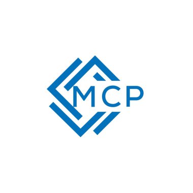 Beyaz arkaplanda MCP harf logosu tasarımı. MCP yaratıcı daire harfi logosu konsepti. MCP harf tasarımı.
