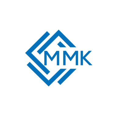 Beyaz arka planda MMK harf logosu tasarımı. MMK yaratıcı daire harfi logosu. MMK harf tasarımı.