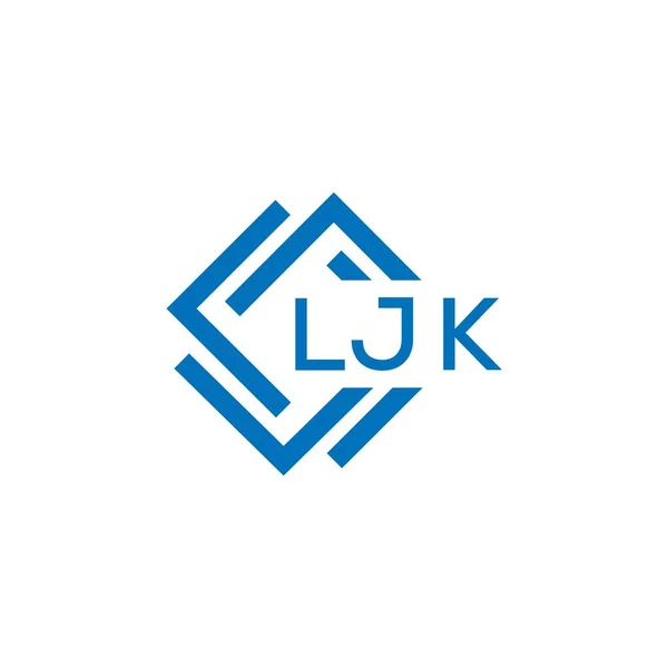 Σχεδιασμός Λογότυπου Γραμμάτων Ljk Λευκό Φόντο Ljk Δημιουργικός Κύκλος Γράμμα — Διανυσματικό Αρχείο