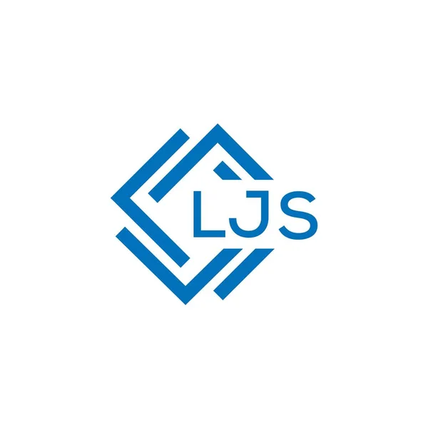 Σχεδιασμός Λογότυπου Γραμμάτων Ljs Λευκό Φόντο Ljs Δημιουργικός Κύκλος Γράμμα — Διανυσματικό Αρχείο