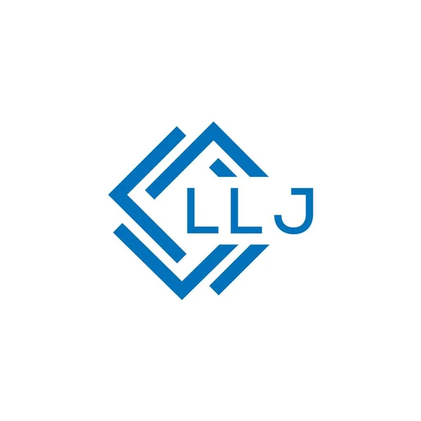 Llj Σχέδιο Λογότυπο Επιστολή Λευκό Φόντο Llj Δημιουργικός Κύκλος Γράμμα — Διανυσματικό Αρχείο