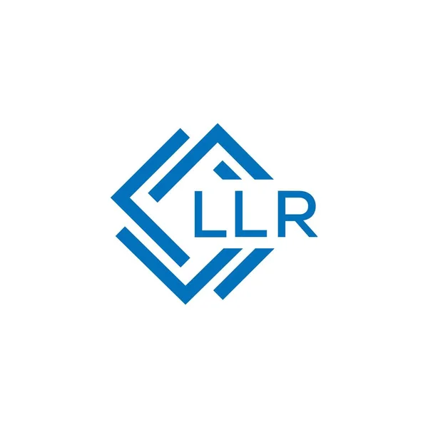 白い背景にLlrの手紙のロゴデザイン Llrクリエイティブサークルレターロゴコンセプト Llr手紙デザイン — ストックベクタ