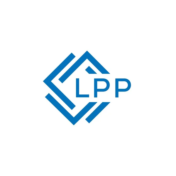 白を基調としたLppのレターロゴデザイン Lppクリエイティブサークルレターロゴコンセプト Lppの文字デザイン — ストックベクタ