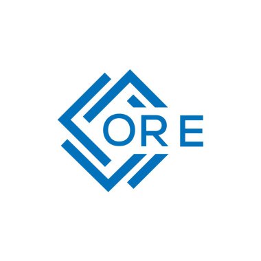 Beyaz arka planda ORE harf logosu tasarımı. ORE yaratıcı daire harfi logosu konsepti. ORE harf tasarımı.