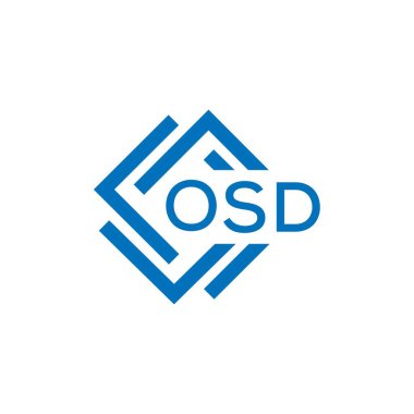 Beyaz arka planda OSD harf logosu tasarımı. OSD yaratıcı daire harfi logosu. OSD harf tasarımı.