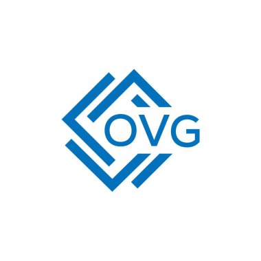 Beyaz arka planda OVG harf logosu tasarımı. OVG yaratıcı daire harfi logosu konsepti. OVG harf tasarımı.