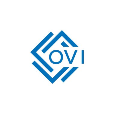 Beyaz arka planda OVI harf logosu tasarımı. OVI yaratıcı daire harfi logosu konsepti. OVI harf tasarımı.