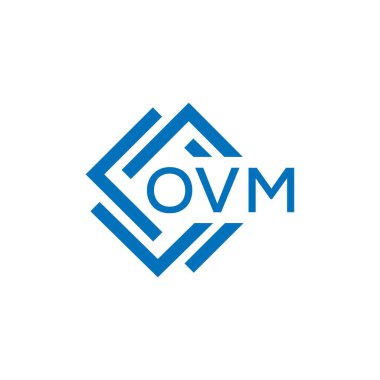 Beyaz arka planda OVM harf logosu tasarımı. OVM yaratıcı daire harfi logosu konsepti. OVM harf tasarımı.