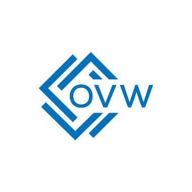 Beyaz arka planda OVW harf logosu tasarımı. OVW yaratıcı daire harfi logosu. OVW harf tasarımı.