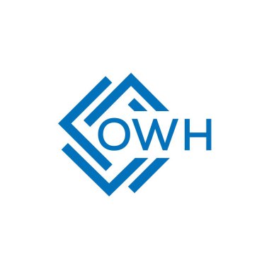 Beyaz arka planda OWH harf logosu tasarımı. Yaratıcı yuvarlak harf logosu kavramı. OWH harf tasarımı.
