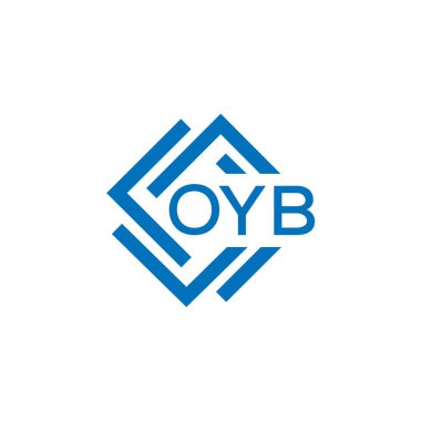 Beyaz arka planda OYB harfi logo tasarımı. OYB yaratıcı daire harfi logosu konsepti. OYB harf tasarımı.