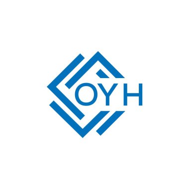 Beyaz arka planda OYH harf logosu tasarımı. Yaratıcı yuvarlak harf logosu kavramı. OYH harf tasarımı.