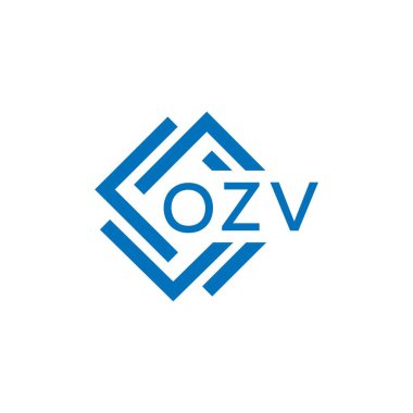 Beyaz arka planda OZV harf logosu tasarımı. OZV yaratıcı daire harfi logosu. OZV harf tasarımı.